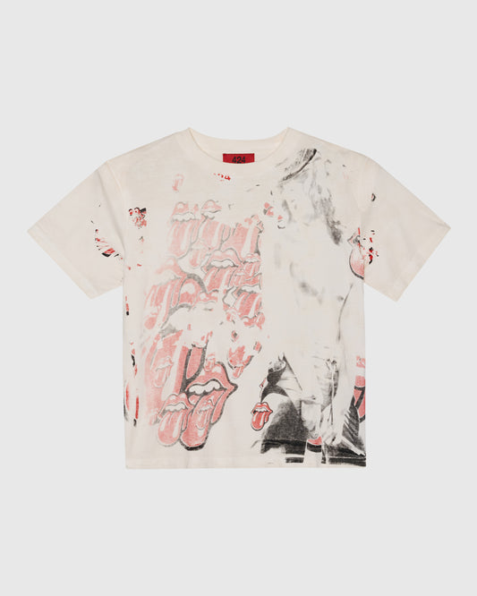 COLLAGE ROLLING STONES TEE - SALT WHITE 424 COLLAGE ROLLING STONES TEE - SALT WHITE