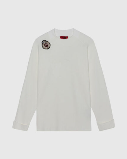 424 CREST L/S THERMAL - SALT WHITE