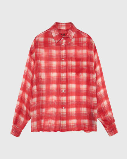 424 SILK SHIRT - RED CHECK