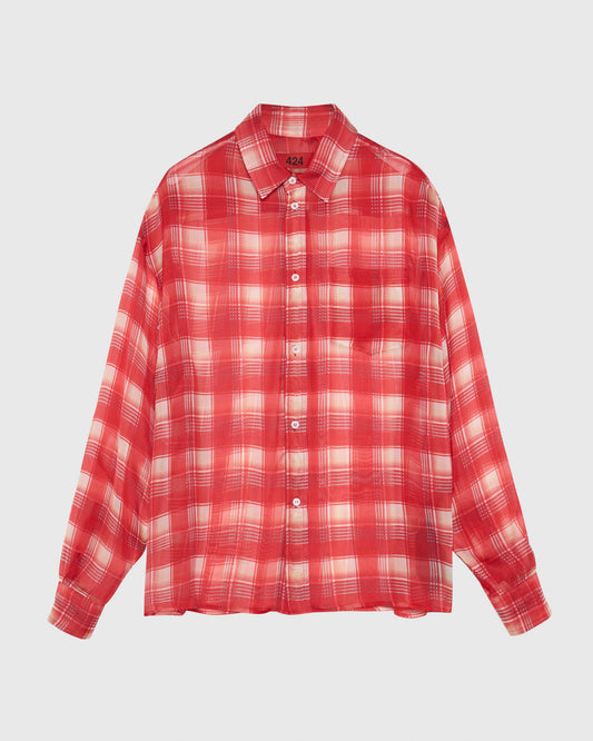 SILK SHIRT - RED CHECK 424 SILK SHIRT - RED CHECK
